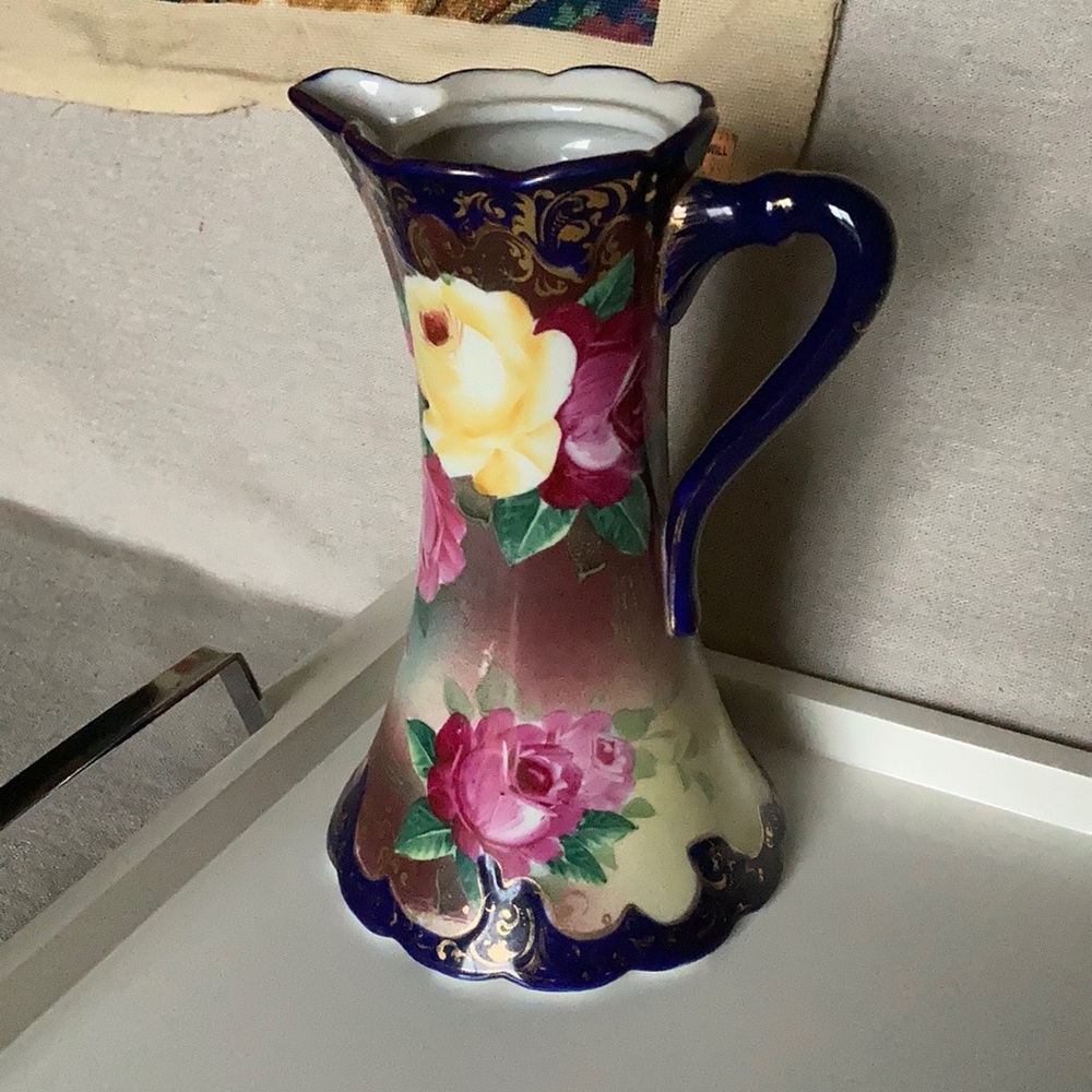 Antique Nippon porcelain hand painted chocolate pot